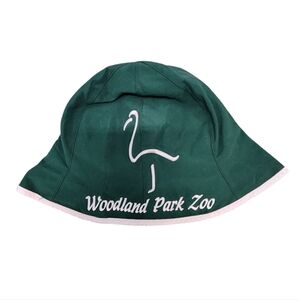 Vintage Woodland Park Zoo Reversible Pink Green Bucket Hat